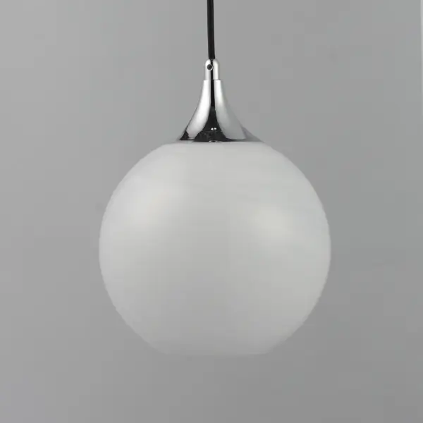 Featuring a swirling white Marble Glass globe that encases the light source, the shades are reminiscent of snowglobes. The collection provides a wonderfully wintery composition that is timelessly elegant effortlessly sophisticated. Choose from multiple sizes of the bath vanity lights as well as pendant configurations or two flush mount options. Available in Natural Aged Brass, Polished Chrome, or Matte Black. Collection: Neve Finish: Polished Chrome Glass: Marble Width: 9.00" Height: 11.50" Length: 9.00" Weight: 3.21 lb Wire: 120" Canopy: 4.75"x4.75"x3.25" Number of Bulbs: 1 Maximum Wattage: 60.00 W Bulb Base: E26 Medium Light Source: Incandescent Voltage: 120.00 V Material: Steel Safety Listing: cETLus Safety Rating: Dry Spec Sheet Instructions - alternate view