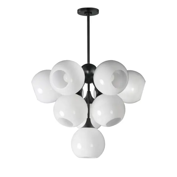 Featuring a swirling white Marble Glass globe that encases the light source, the shades are reminiscent of snowglobes. The collection provides a wonderfully wintery composition that is timelessly elegant effortlessly sophisticated. Choose from multiple sizes of the bath vanity lights as well as pendant configurations or two flush mount options. Available in Natural Aged Brass, Polished Chrome, or Matte Black.
