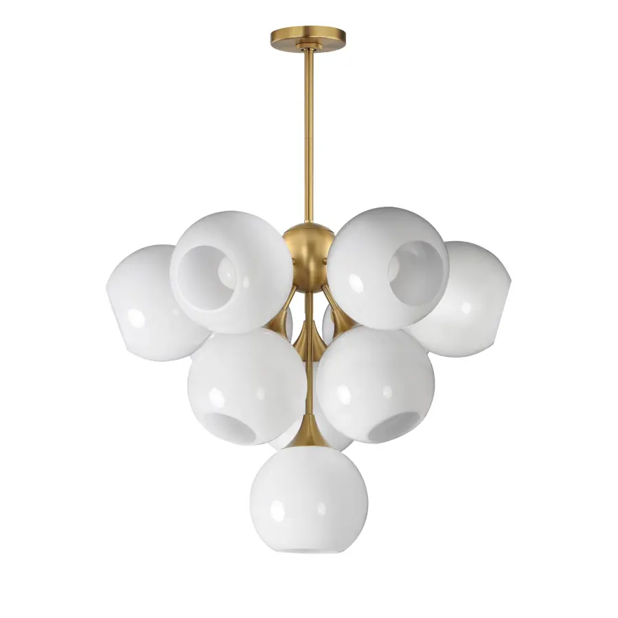 Neve 10-Light Pendant in Natural Aged Brass - Image 1