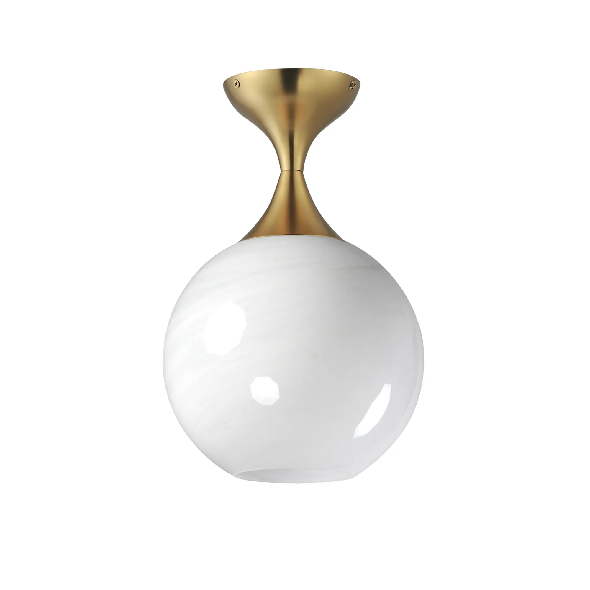 Neve One Light Flush Mount in Natural Aged Brass