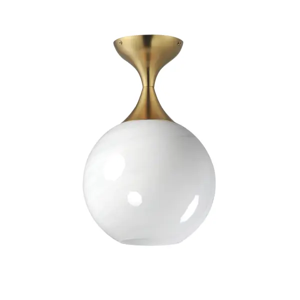 Featuring a swirling white Marble Glass globe that encases the light source, the shades are reminiscent of snowglobes. The collection provides a wonderfully wintery composition that is timelessly elegant effortlessly sophisticated. Choose from multiple sizes of the bath vanity lights as well as pendant configurations or two flush mount options. Available in Natural Aged Brass, Polished Chrome, or Matte Black. Collection: Neve Finish: Natural Aged Brass Glass: Marble Width: 9.00" Height: 14.00" Length: 9.00" Weight: 2.64 lb Wire: 10" Canopy: 4.75"x4.75"x3.25" Number of Bulbs: 1 Maximum Wattage: 60.00 W Bulb Base: E26 Medium Light Source: Incandescent Voltage: 120.00 V Material: Steel Safety Listing: cETLus Safety Rating: Dry Spec Sheet Instructions
