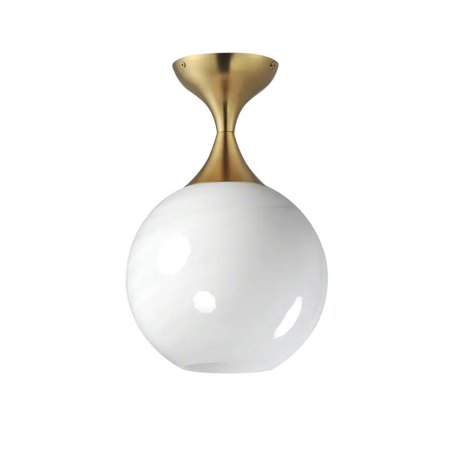 Neve One Light Flush Mount in Natural Aged Brass - Image 1