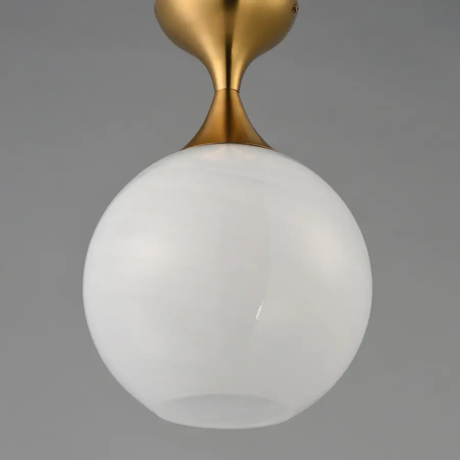 Neve One Light Flush Mount in Natural Aged Brass - Image 4