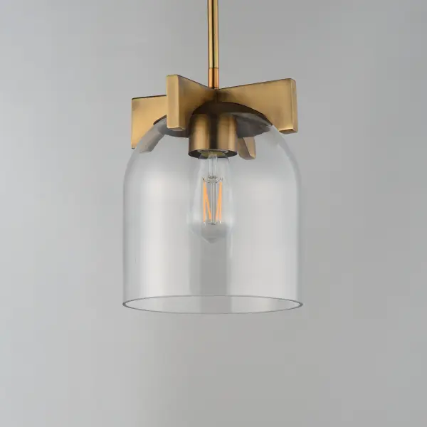 Scoop One Light Pendant in Natural Aged Brass - Image 3