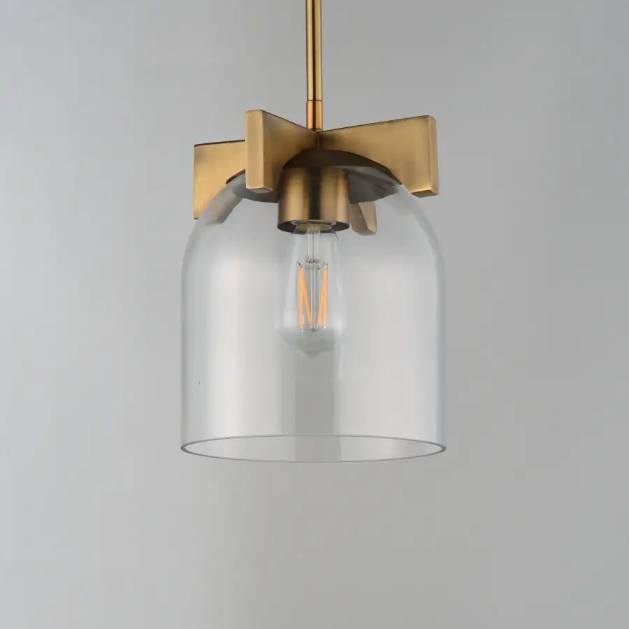 Scoop One Light Pendant in Natural Aged Brass - Image 3