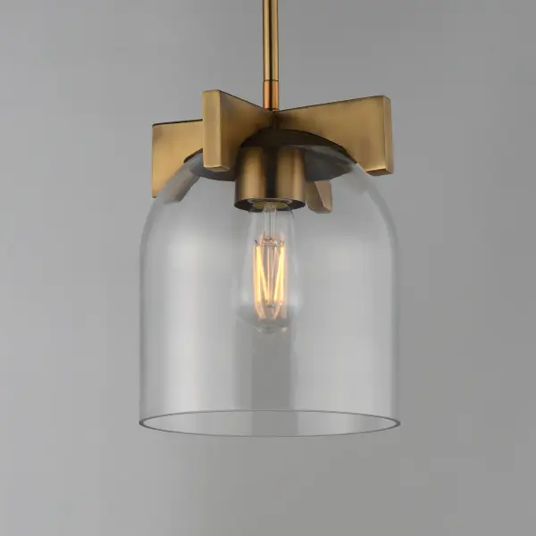 Scoop One Light Pendant in Natural Aged Brass - Image 4