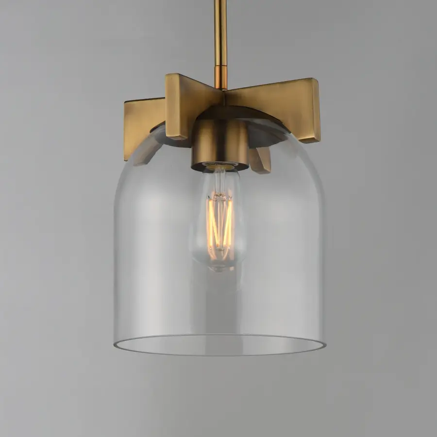Scoop One Light Pendant in Natural Aged Brass - Image 4