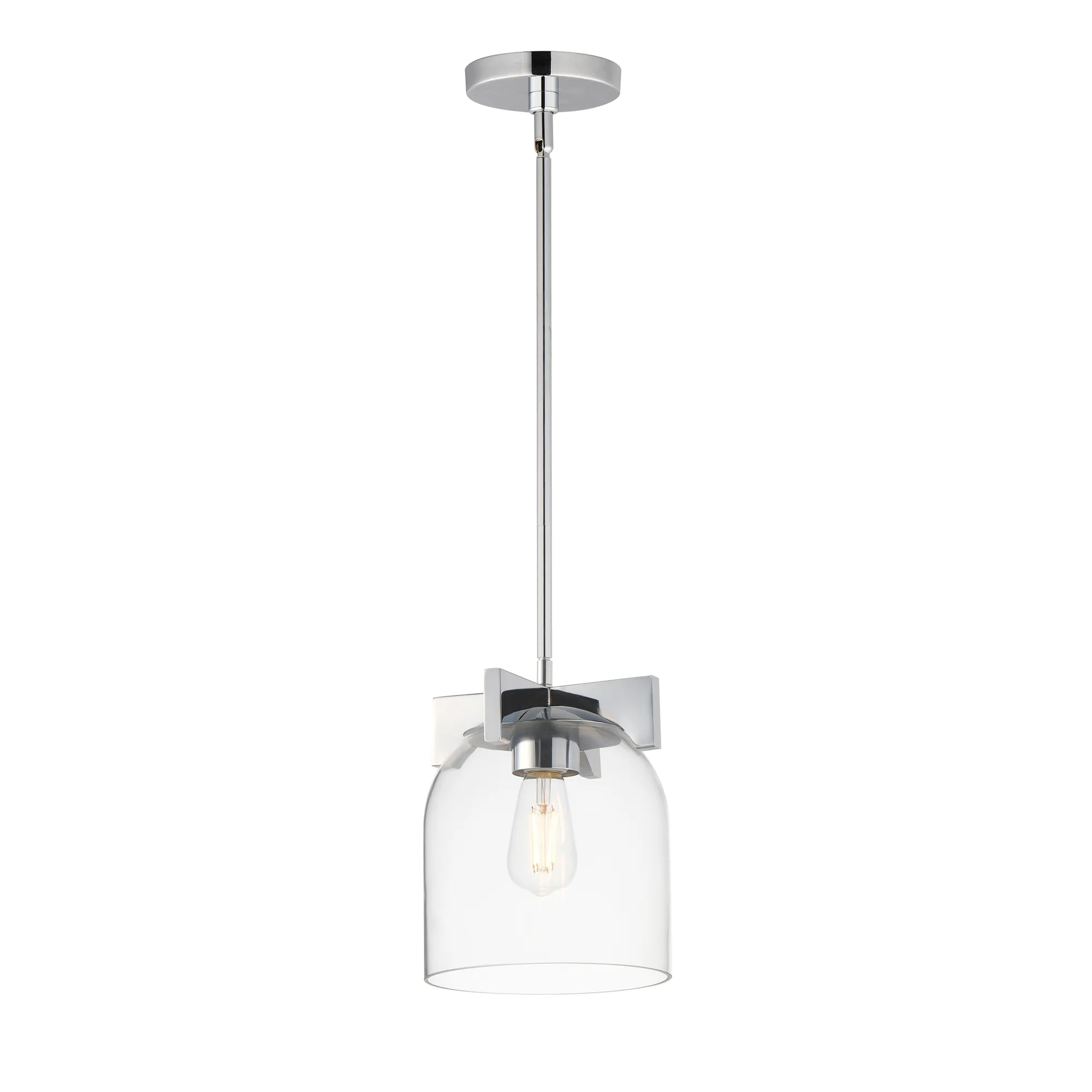Scoop One Light Pendant in Polished Chrome