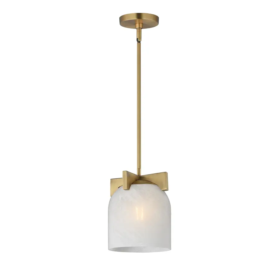 Scoop One Light Pendant in Natural Aged Brass - Image 1