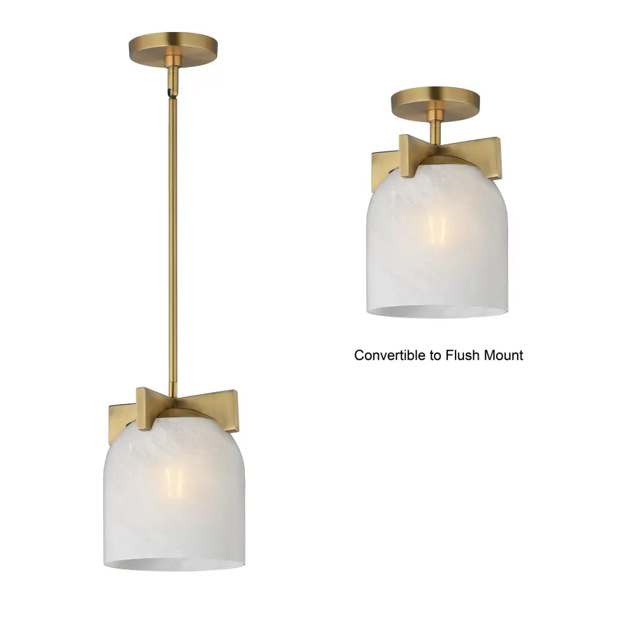 Scoop One Light Pendant in Natural Aged Brass - Image 2