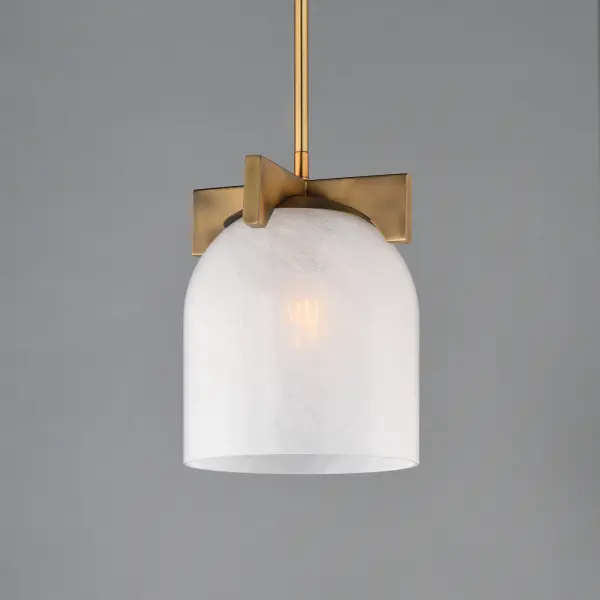 Scoop One Light Pendant in Natural Aged Brass - Image 3