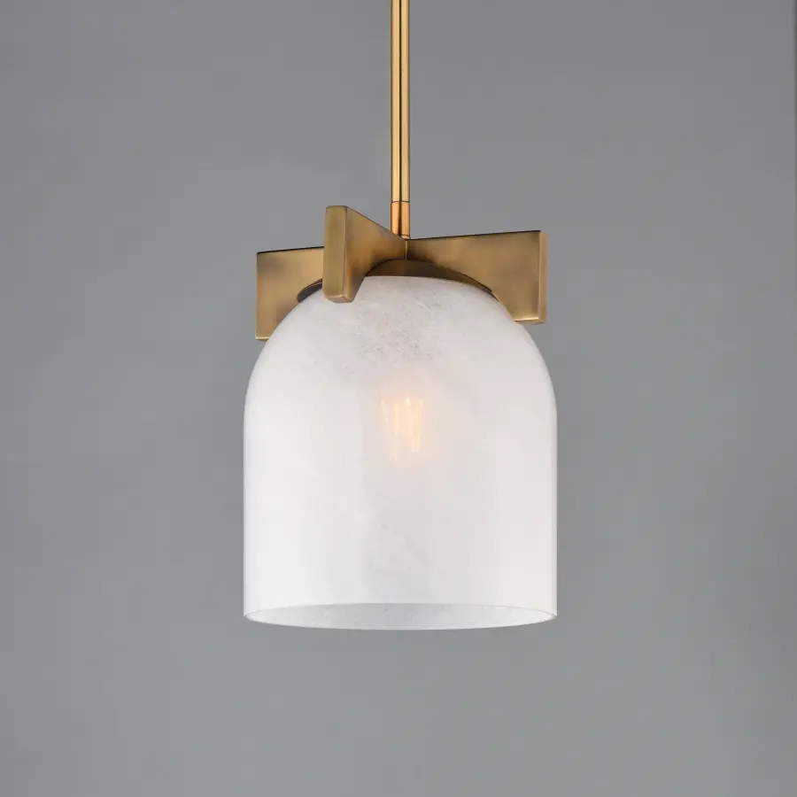 Scoop One Light Pendant in Natural Aged Brass - Image 3