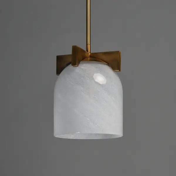 Scoop One Light Pendant in Natural Aged Brass - Image 4