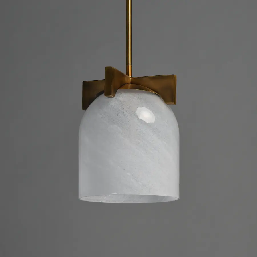 Scoop One Light Pendant in Natural Aged Brass - Image 4