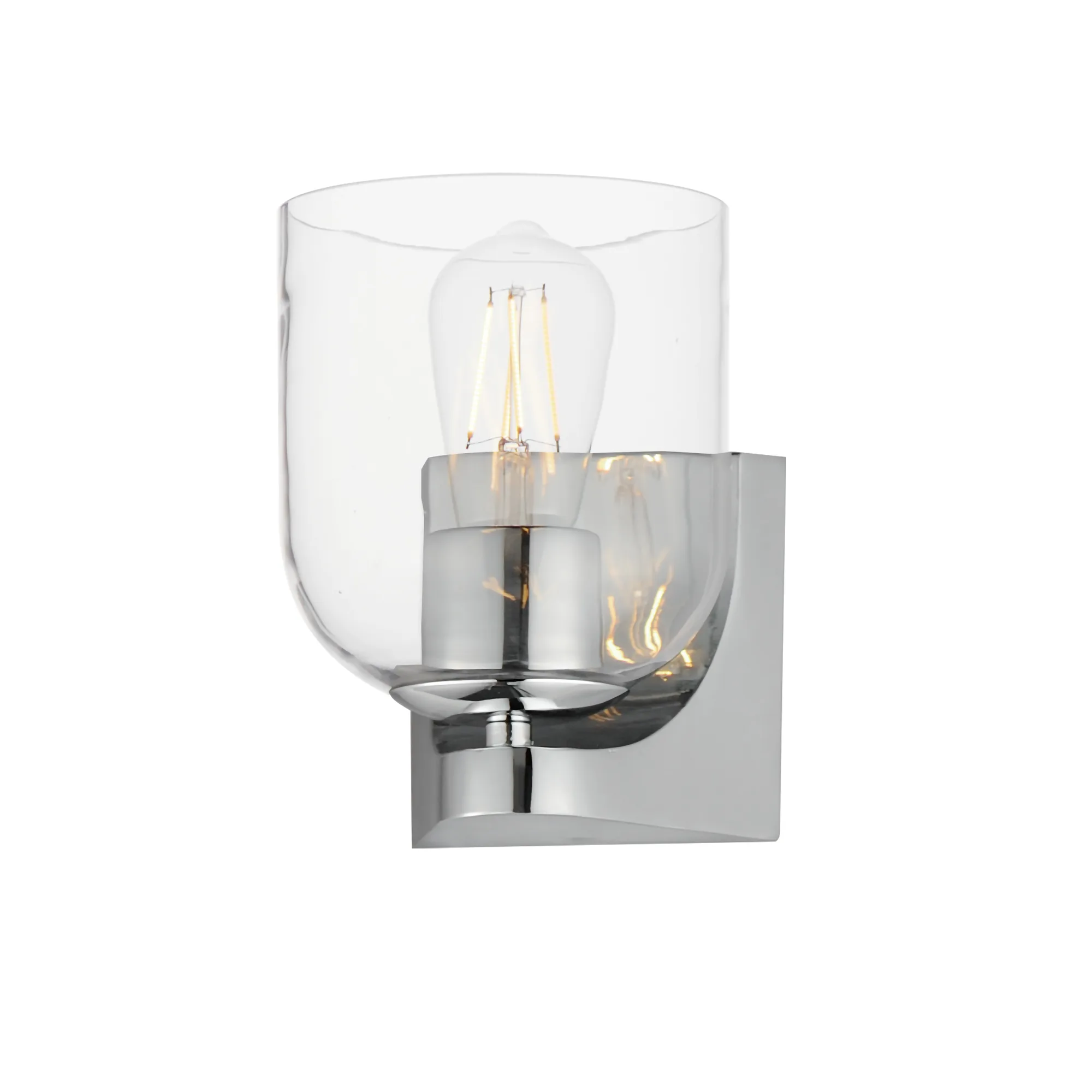 Scoop One Light Bath Vanity in Polished Chrome