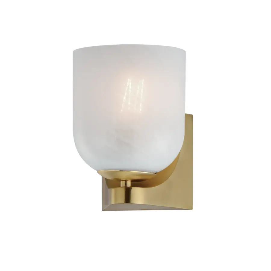 Scoop One Light Bath Vanity in Natural Aged Brass - Image 1