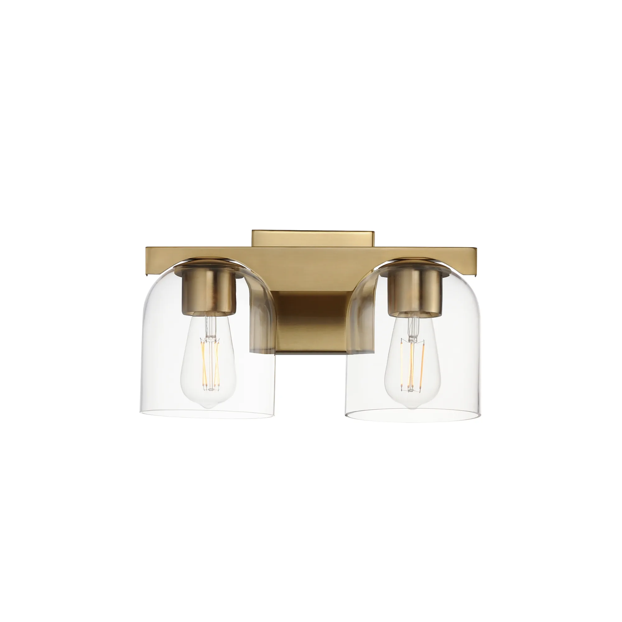 Scoop Two Light Wall Sconce in Natural Aged Brass