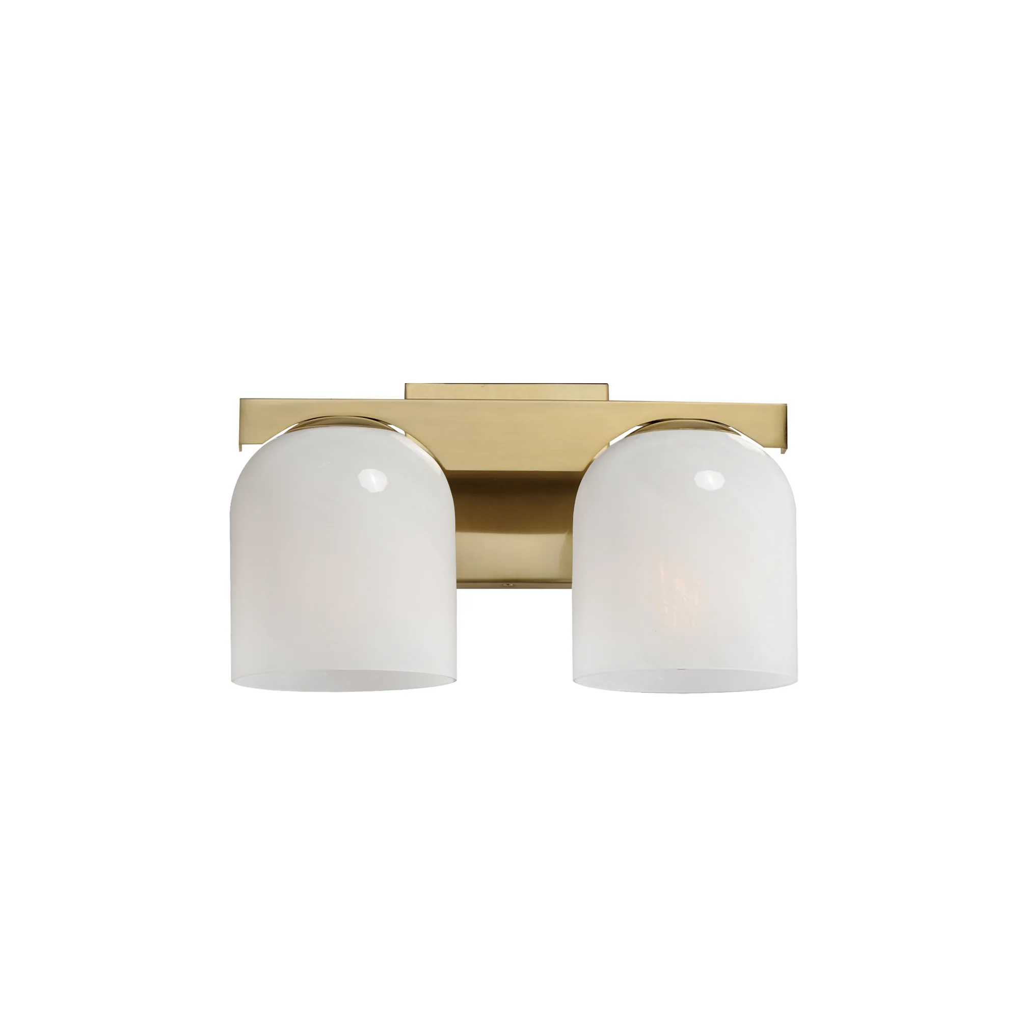 Scoop Two Light Bath Vanity in Natural Aged Brass
