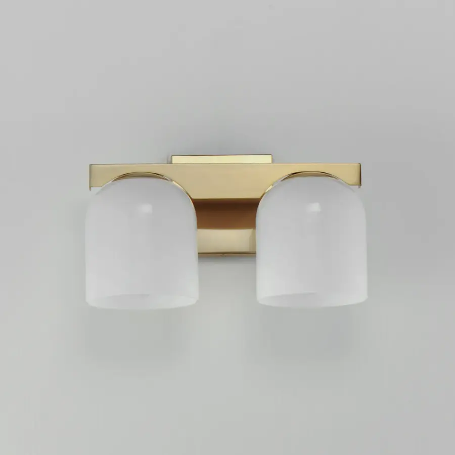 Scoop Two Light Bath Vanity in Natural Aged Brass - Image 2