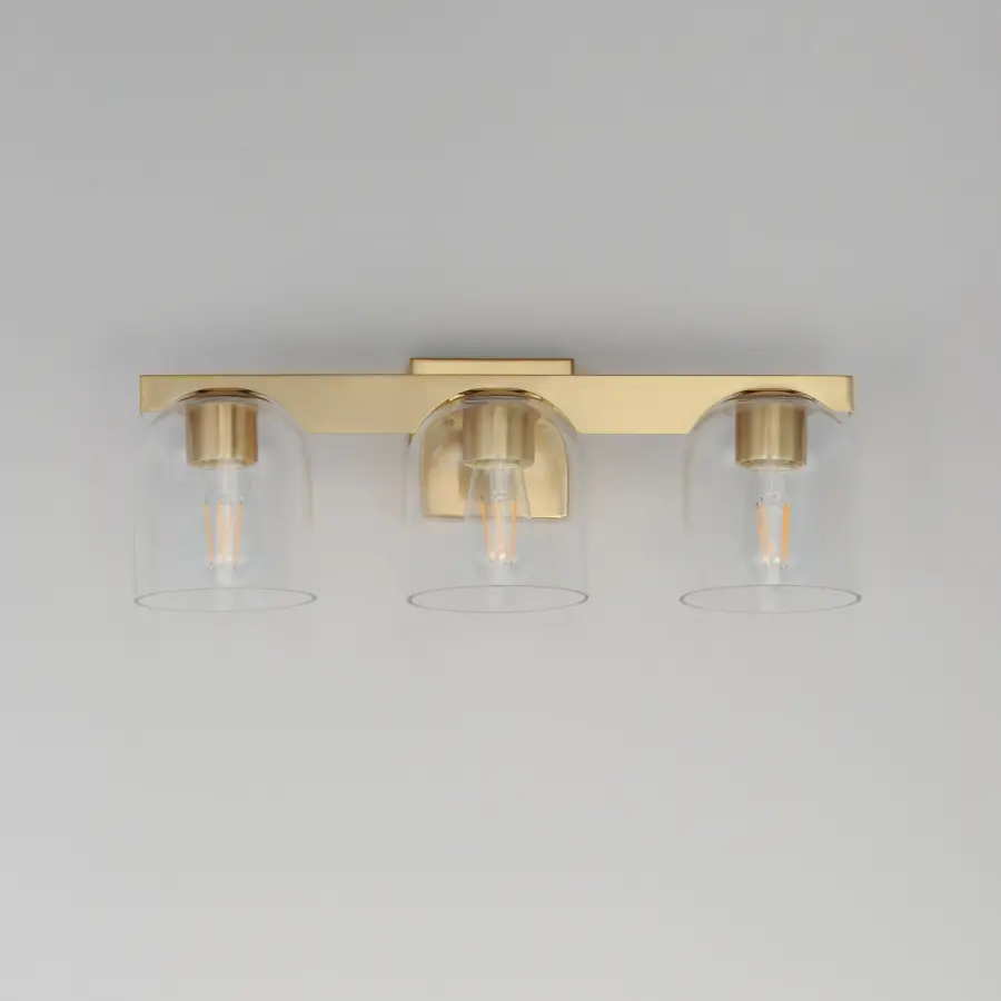 Scoop 3-Light Bath Vanity in Natural Aged Brass - Image 2