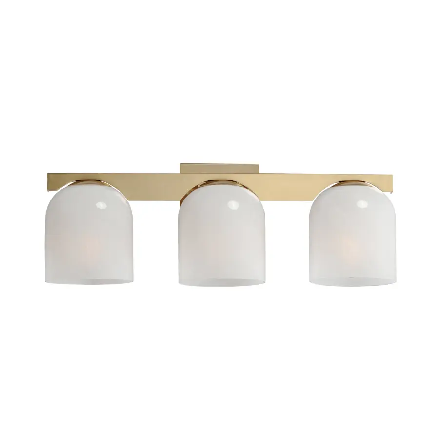 Scoop 3-Light Bath Vanity in Natural Aged Brass - Image 1