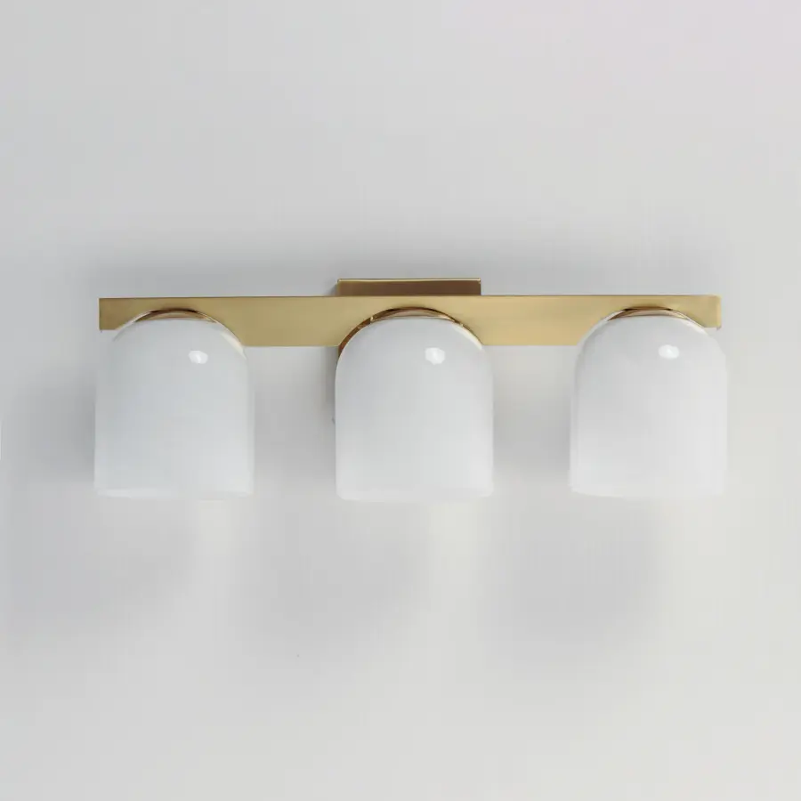 Scoop 3-Light Bath Vanity in Natural Aged Brass - Image 2