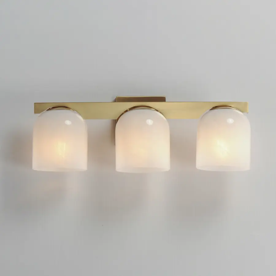 Scoop 3-Light Bath Vanity in Natural Aged Brass - Image 3