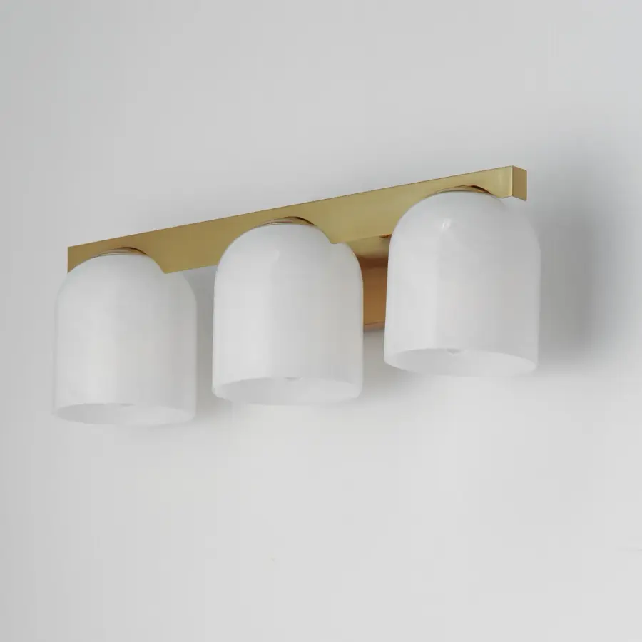 Scoop 3-Light Bath Vanity in Natural Aged Brass - Image 4