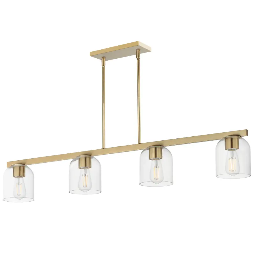 Scoop 4-Light Linear Pendant in Natural Aged Brass - Image 1