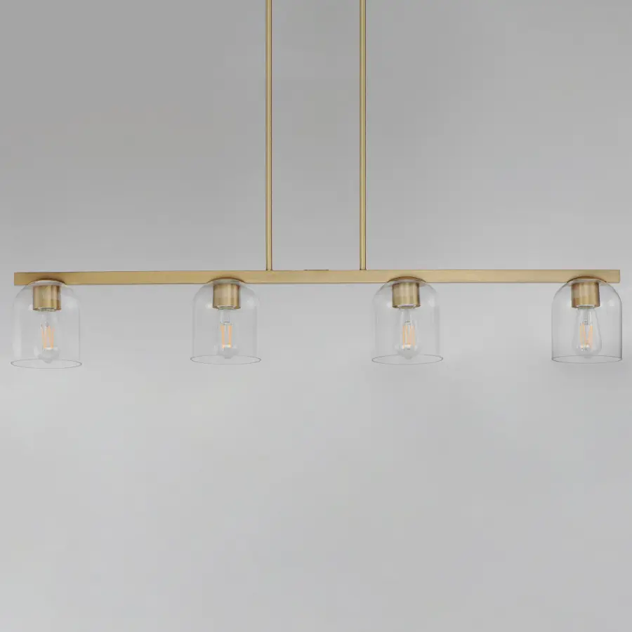 Scoop 4-Light Linear Pendant in Natural Aged Brass - Image 2