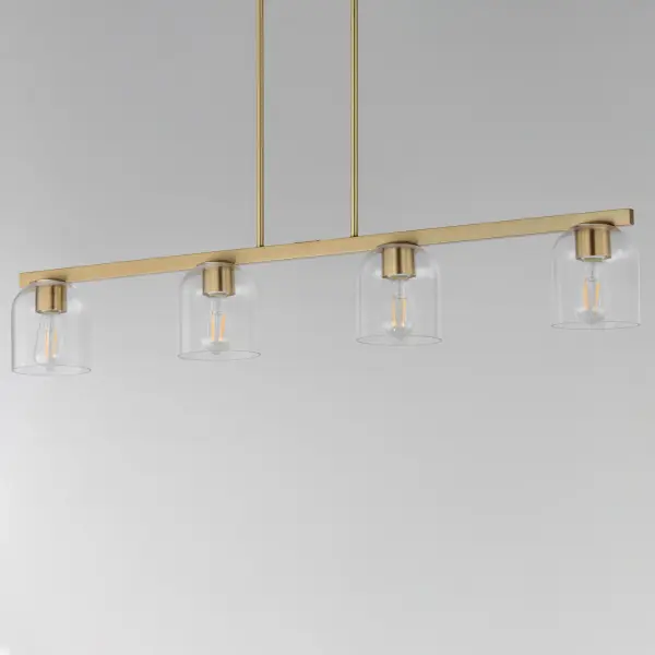 Scoop 4-Light Linear Pendant in Natural Aged Brass - Image 3