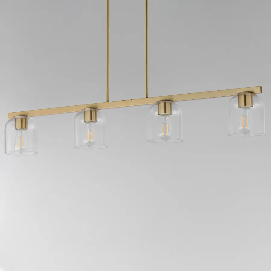 Scoop 4-Light Linear Pendant in Natural Aged Brass - Image 3