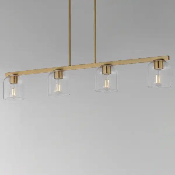 Scoop 4-Light Linear Pendant in Natural Aged Brass - Image 4