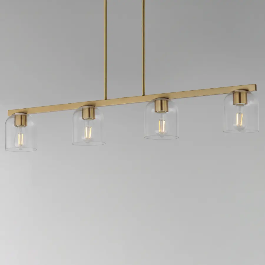 Scoop 4-Light Linear Pendant in Natural Aged Brass - Image 4