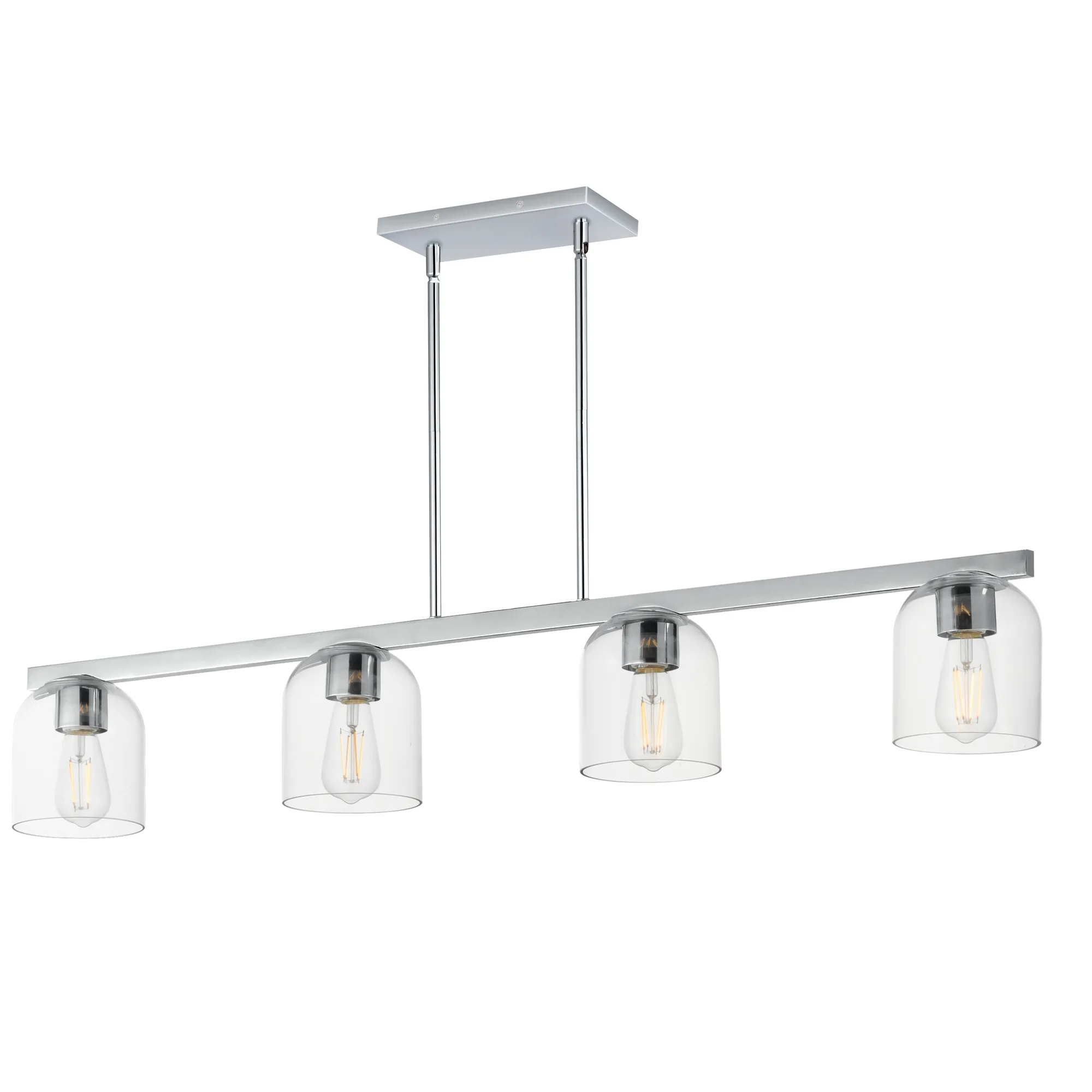 Scoop Four Light Linear Pendant in Polished Chrome