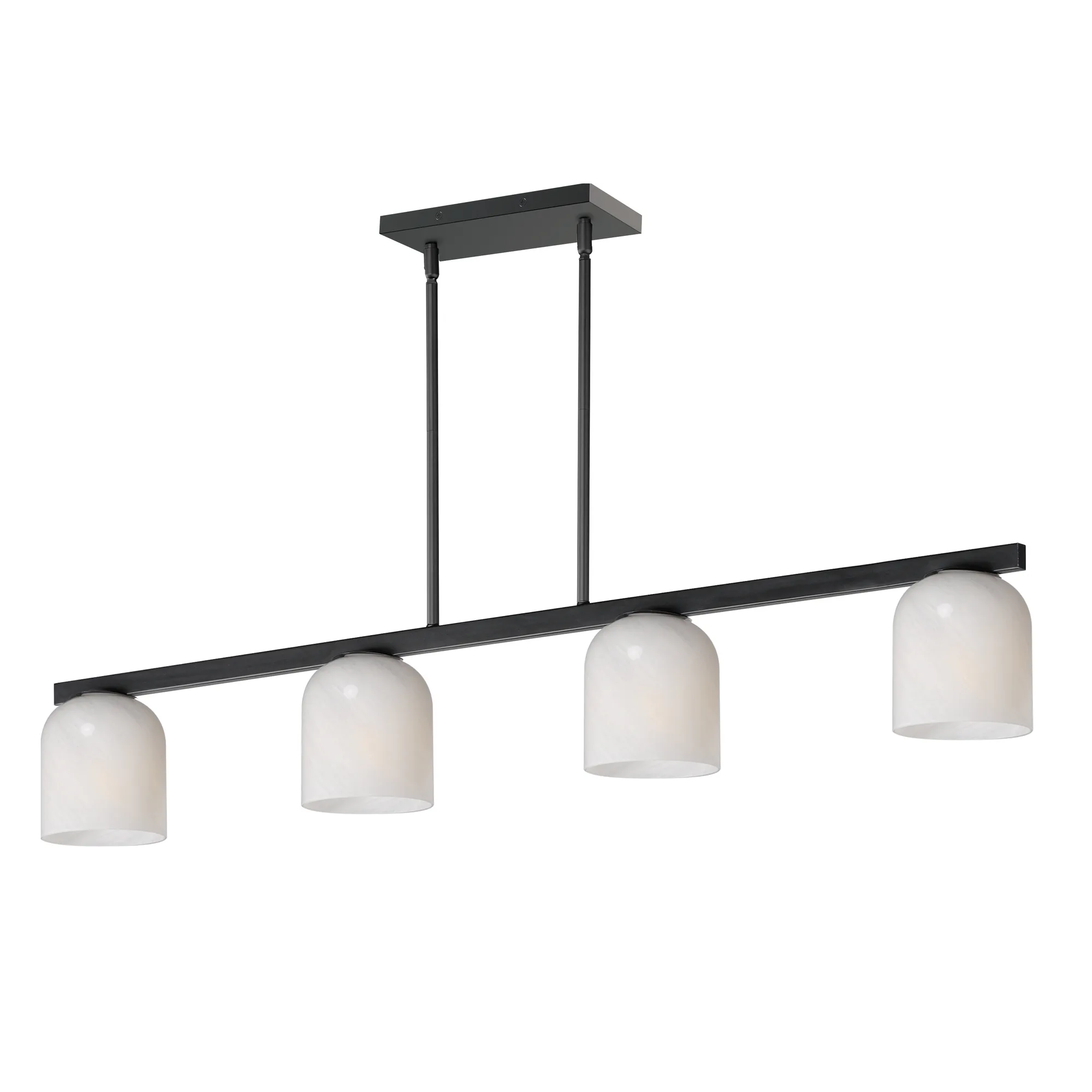 Scoop Four Light Linear Pendant in Black