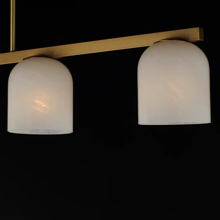 Scoop 4-Light Linear Pendant in Natural Aged Brass - Image 3
