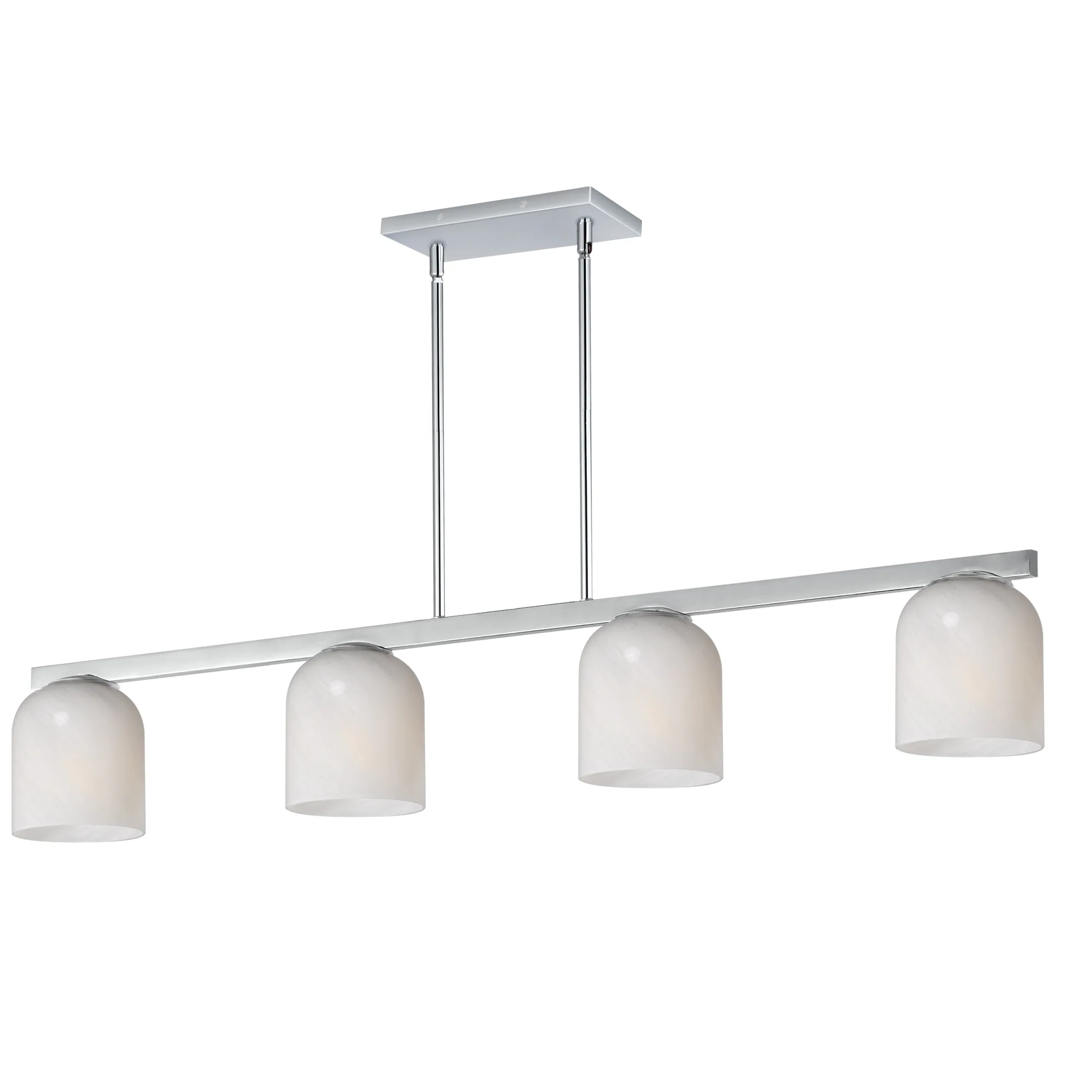 Scoop Four Light Linear Pendant in Polished Chrome