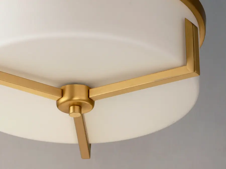 Dart Three Light Flush Mount in Satin Brass - Image 3