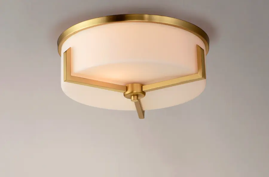 Dart Three Light Flush Mount in Satin Brass - Image 4