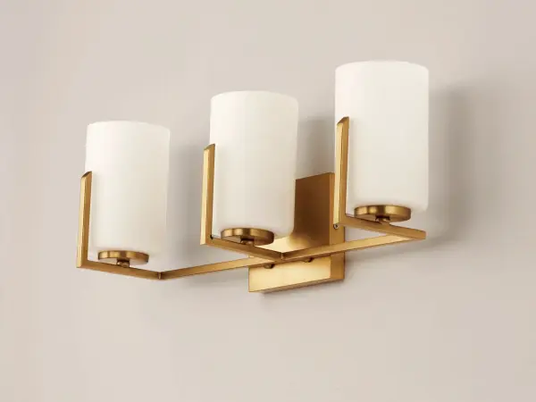 Dart 3-Light Bath Vanity in Satin Brass - Image 4