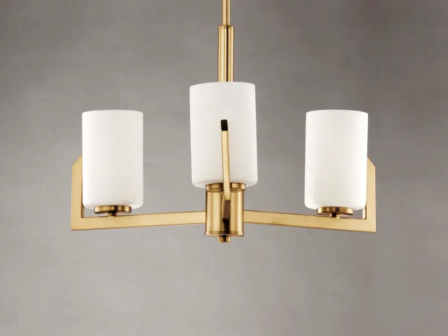Dart 3-Light Chandelier in Satin Brass - Image 2
