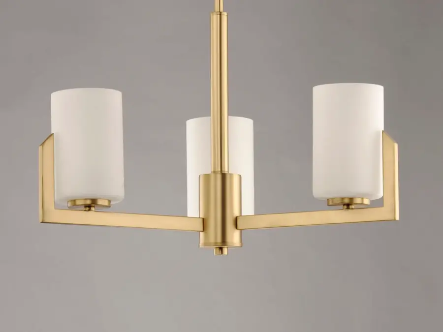 Dart 3-Light Chandelier in Satin Brass - Image 4