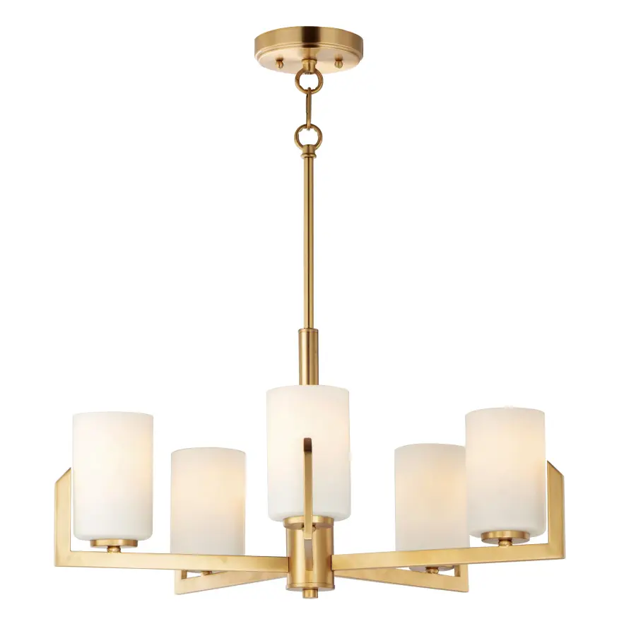 Dart 5-Light Chandelier in Satin Brass - Image 1