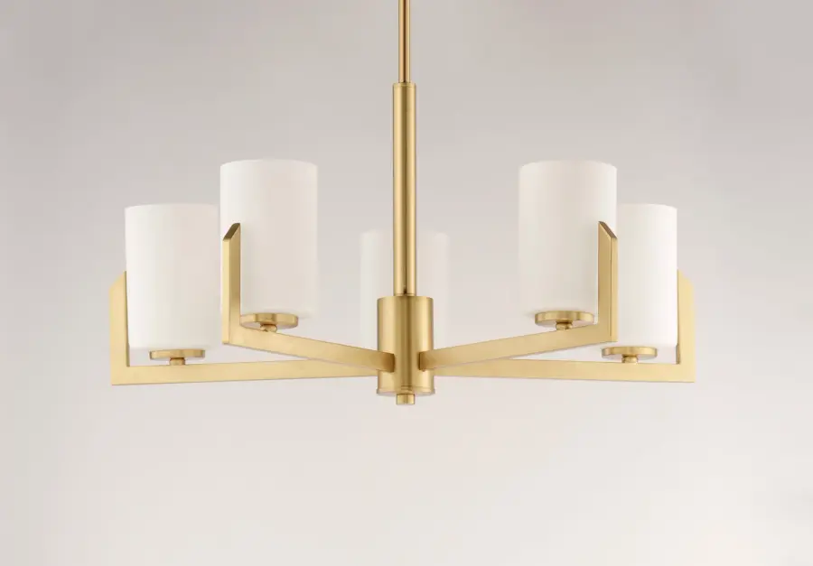 Dart 5-Light Chandelier in Satin Brass - Image 2