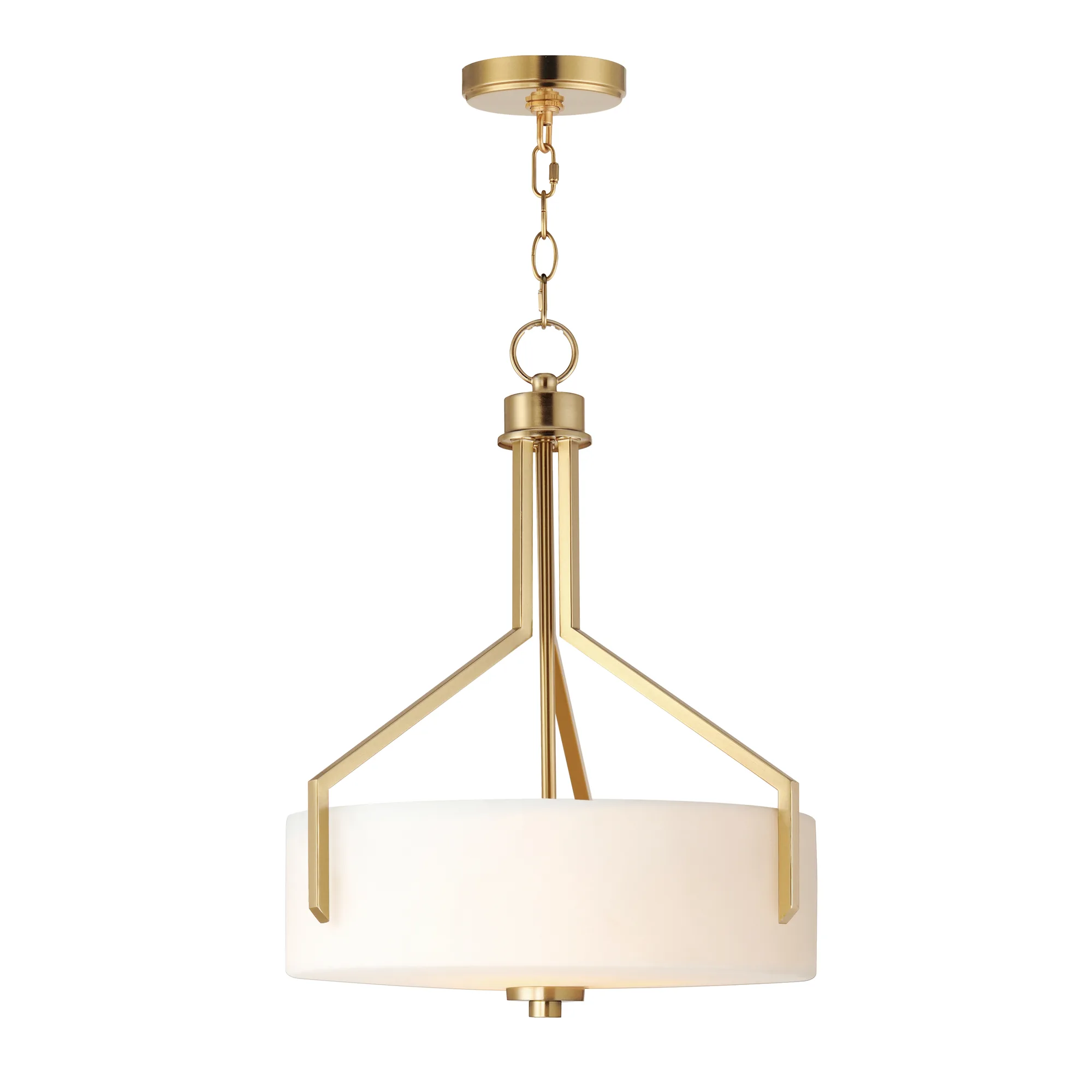 Dart Three Light Pendant in Satin Brass