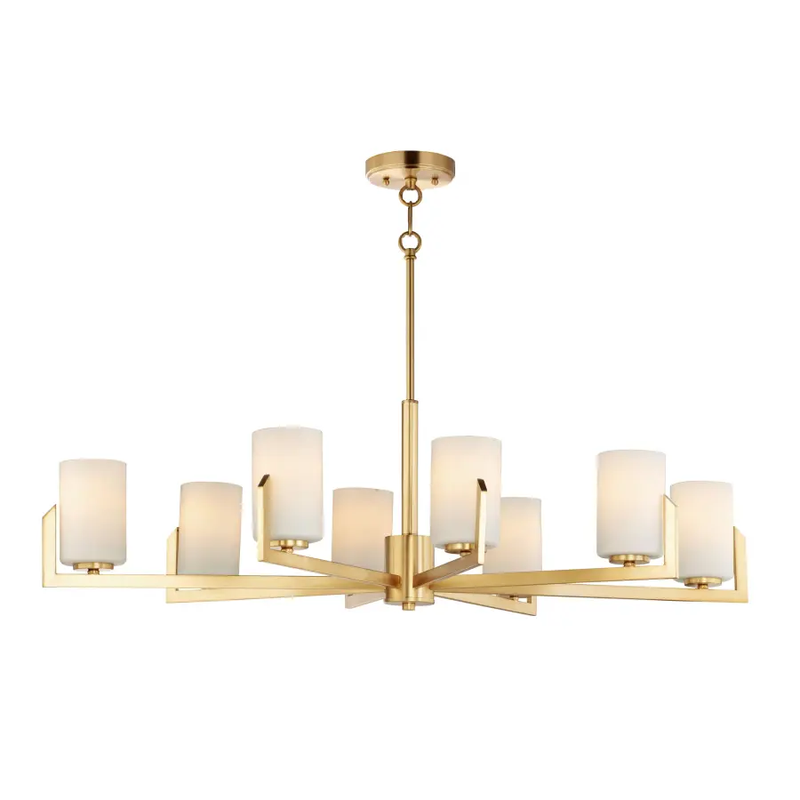 Dart 8-Light Linear Chandelier in Satin Brass - Image 1