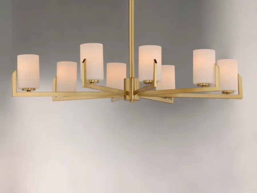 Dart 8-Light Linear Chandelier in Satin Brass - Image 2