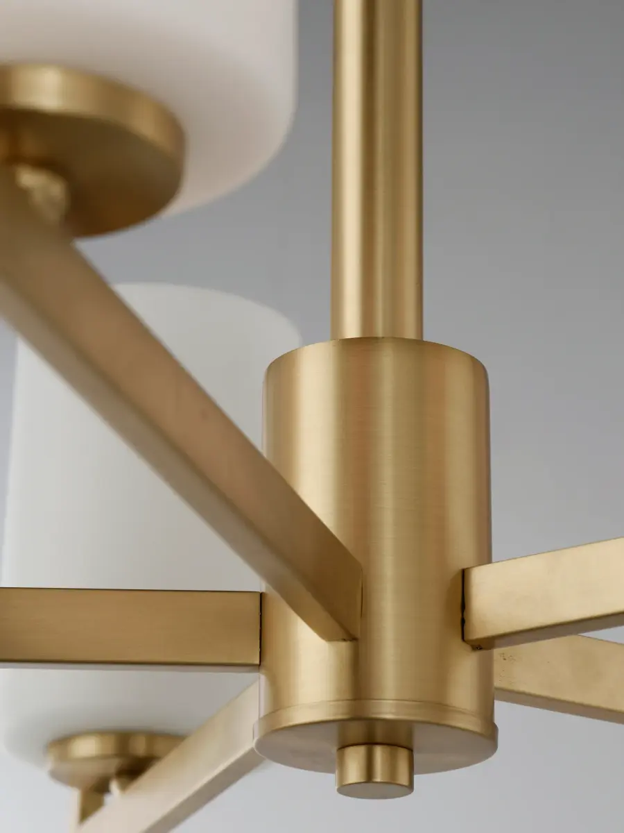 Dart 8-Light Linear Chandelier in Satin Brass - Image 3