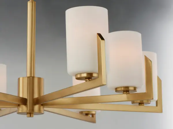 Dart 8-Light Linear Chandelier in Satin Brass - Image 4